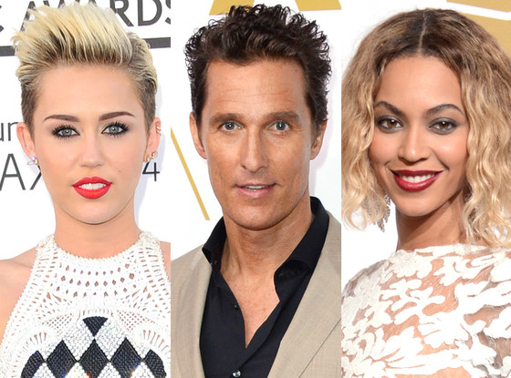 Miley Cyrus, Matthew McConaughey, Beyonce Miley Cyrus, Matthew McConaughey, Beyonce